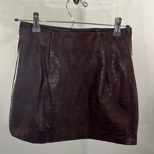 Small brown leather skirt